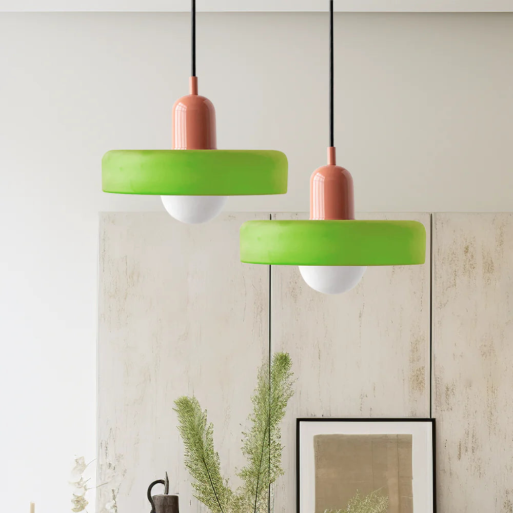 Bunte Glas-Pendelleuchte