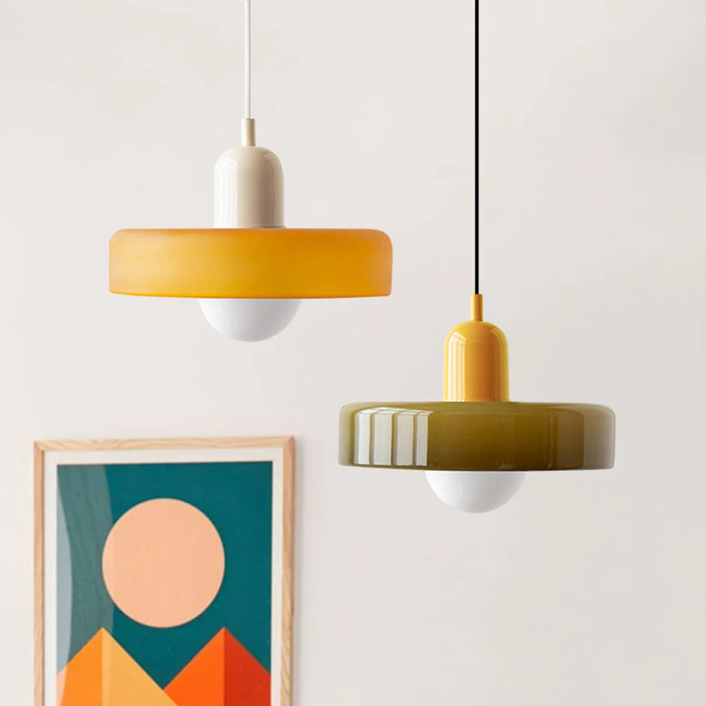 Bunte Glas-Pendelleuchte