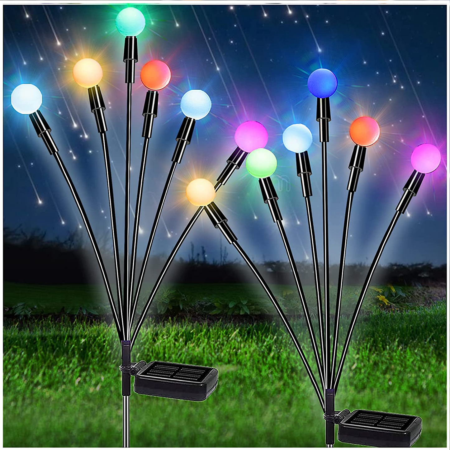 LED Solar Gartenlicht mit flexiblen Lichtkugeln – Wasserdichtes Deko-Licht für Beete und Wege