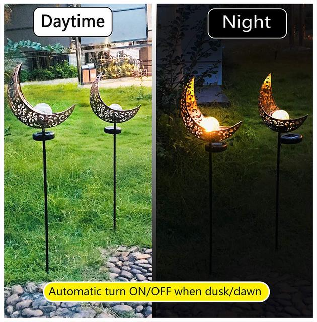 Solar Gartenleuchte aus Metall – Wasserdichtes LED Design in Mond-, Flammen-, Sonnen- oder Sternform