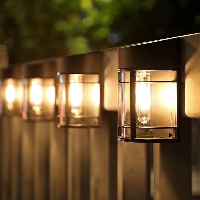 Außenwandleuchte mit Glas und Gitter – LED Gartenbeleuchtung, wetterfest für Terrasse & Balkon