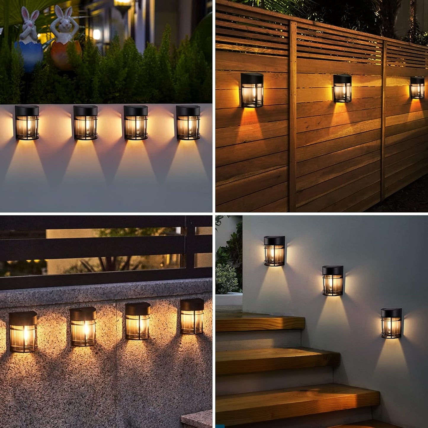 Außenwandleuchte mit Glas und Gitter – LED Gartenbeleuchtung, wetterfest für Terrasse & Balkon