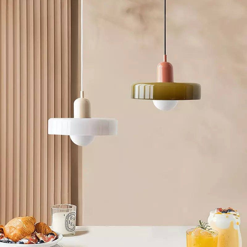 Bunte Glas-Pendelleuchte