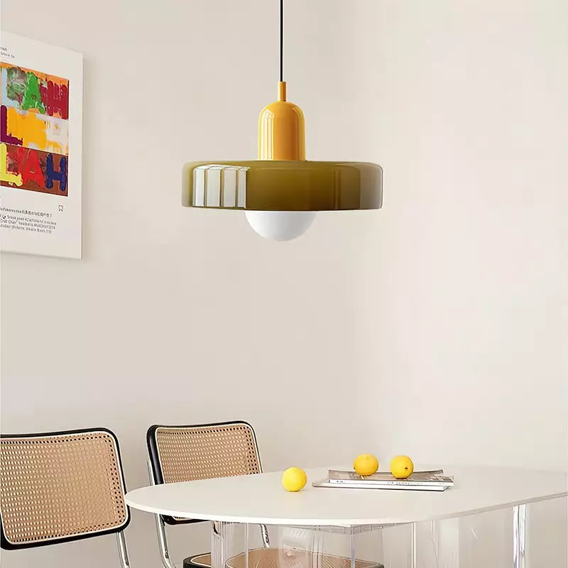 Bunte Glas-Pendelleuchte