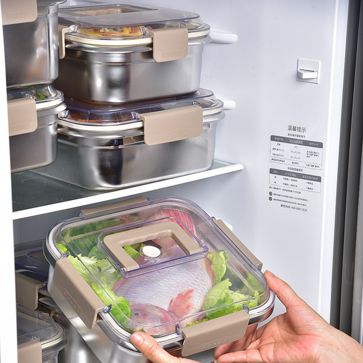 Tragbare Edelstahl Frischhaltebox 1600ml