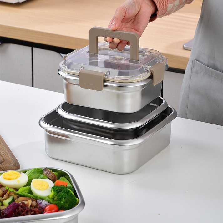 Tragbare Edelstahl Frischhaltebox 1600ml