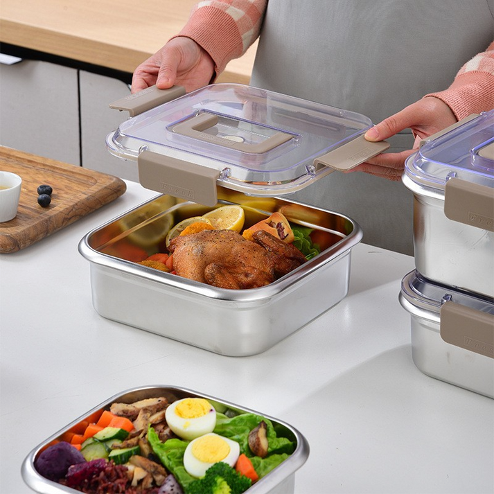 Tragbare Edelstahl Frischhaltebox 1600ml