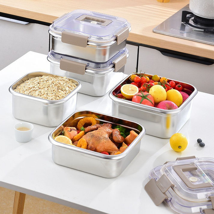 Tragbare Edelstahl Frischhaltebox 1600ml