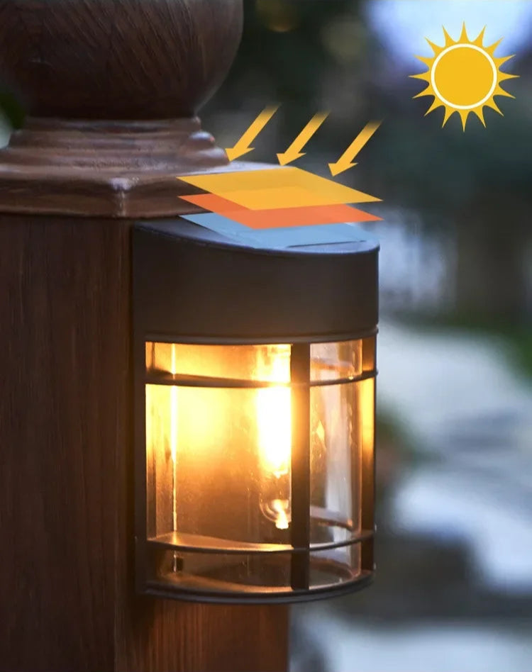 Außenwandleuchte mit Glas und Gitter – LED Gartenbeleuchtung, wetterfest für Terrasse & Balkon