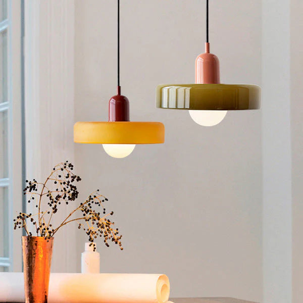 Bunte Glas-Pendelleuchte