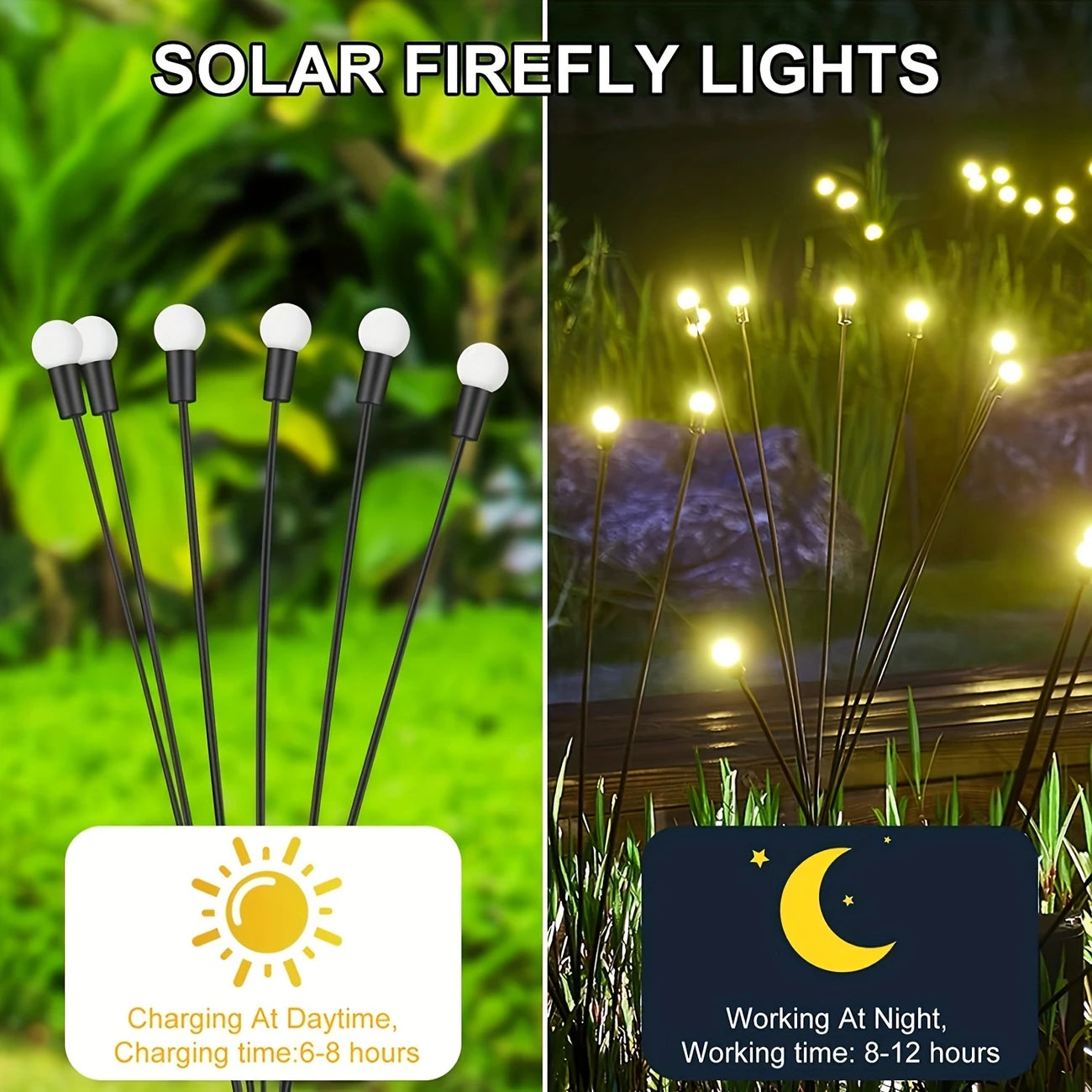 LED Solar Gartenlicht mit flexiblen Lichtkugeln – Wasserdichtes Deko-Licht für Beete und Wege