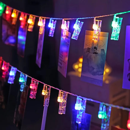 LED Fotoclips Lichterkette mit Batteriebetrieb – Farbwechselnde Lichter zur Dekoration und Fotopräsentation