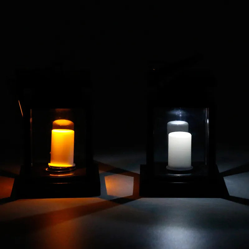 Solar Laterne mit LED Kerze – Hängelampe für Garten & Terrasse, Dekolicht für Außenbereich