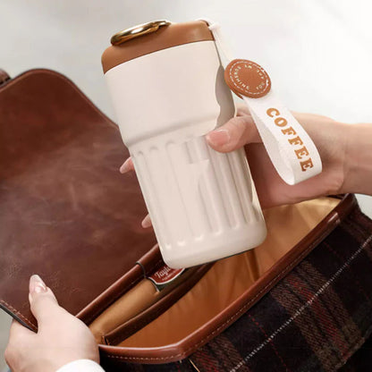 Kompakter Thermobecher mit Temperaturanzeige – 410ml Becher für heiße und kalte Getränke