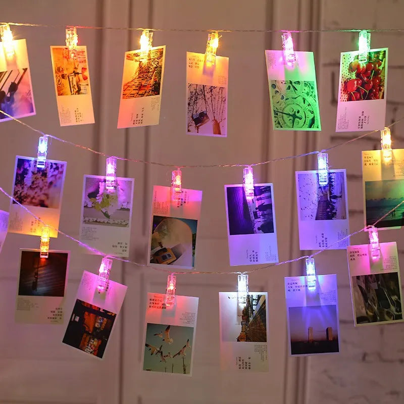 LED Fotoclips Lichterkette mit Batteriebetrieb – Farbwechselnde Lichter zur Dekoration und Fotopräsentation