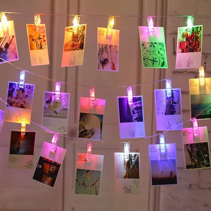 LED Fotoclips Lichterkette mit Batteriebetrieb – Farbwechselnde Lichter zur Dekoration und Fotopräsentation