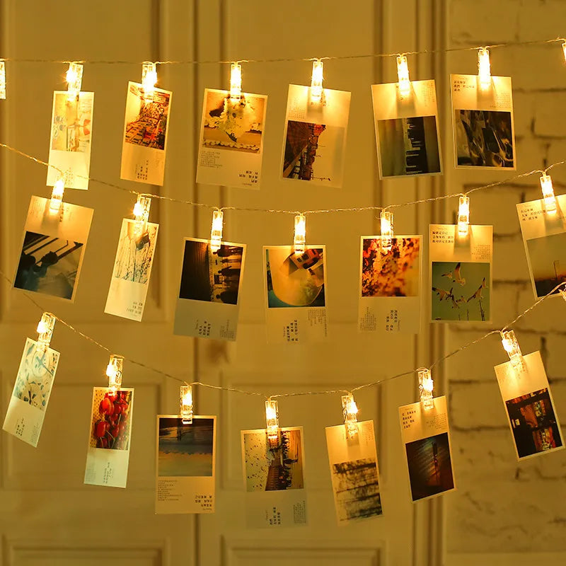 LED Fotoclips Lichterkette mit Batteriebetrieb – Farbwechselnde Lichter zur Dekoration und Fotopräsentation