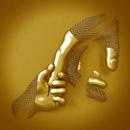 Liebes-Canvas mit Eleganter Metallfigur in Modernem Design
