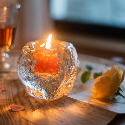 Glas Teelichthalter – Dekorativer Kerzenhalter aus klarem Glas für gemütliche Beleuchtung