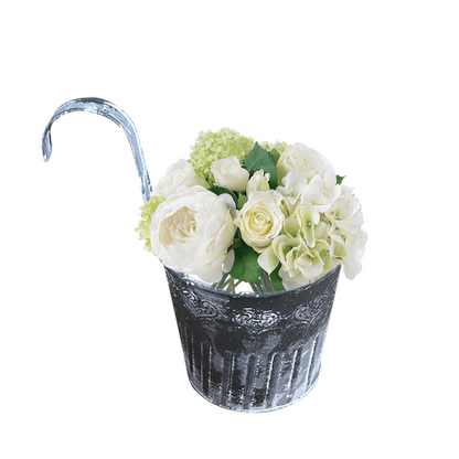 Hängender Metall Pflanztopf im Vintage Design – Dekorativer Blumentopf für Innen- und Außenbereich