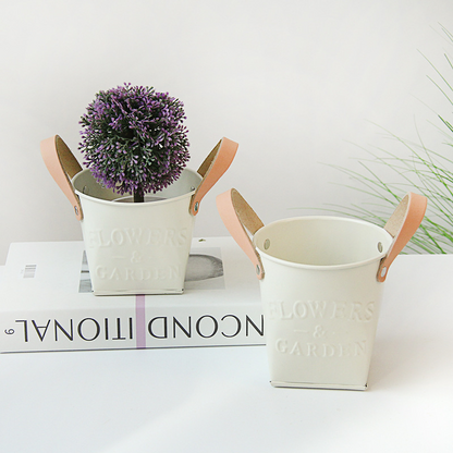 Dekorative Pflanzenkübel mit Ledergriffen – Blumentöpfe für Zuhause und Garten