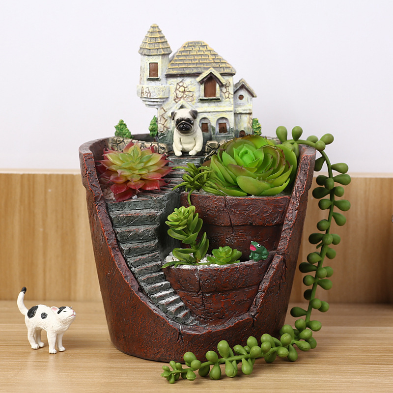Sukkulent Dekorationsblumentopf für Mini-Garten – Bonsai Pflanztopf für Mikrolandschaft und Garten