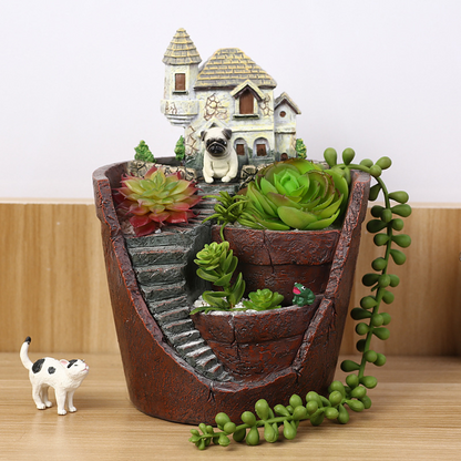 Sukkulent Dekorationsblumentopf für Mini-Garten – Bonsai Pflanztopf für Mikrolandschaft und Garten