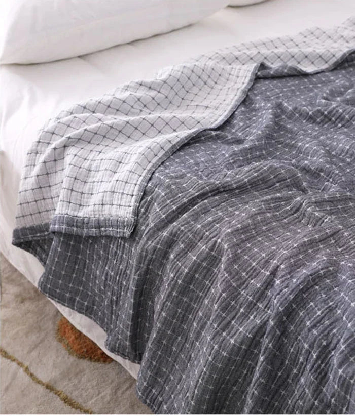 Einfache Casual Baumwolldecke im Karodesign – Weich und Bequem für Dein Zuhause
