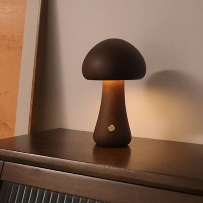 Hölzernes Pilz-LED-Nachtlicht – Charmante Lampe im Naturdesign für Gemütliche Atmosphäre