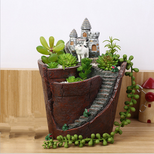 Sukkulent Dekorationsblumentopf für Mini-Garten – Bonsai Pflanztopf für Mikrolandschaft und Garten