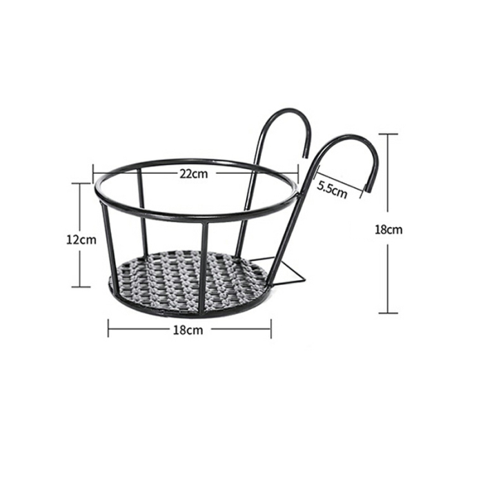 Hängender Pflanzenkorb aus Metall – Balkon Pflanztopf mit Haken für Garten und Terrasse