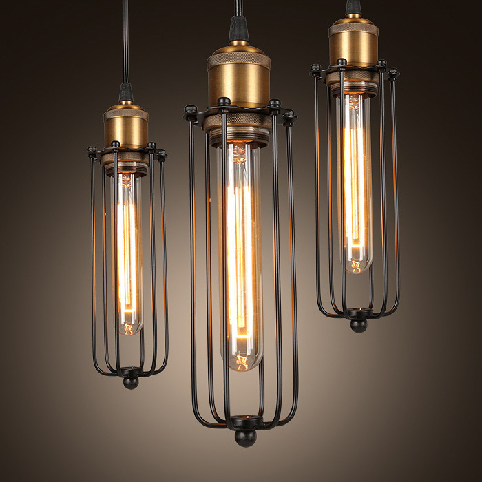 Industrielle Pendelleuchte im Retro-Design – Vintage Hängelampe mit Metallgitter