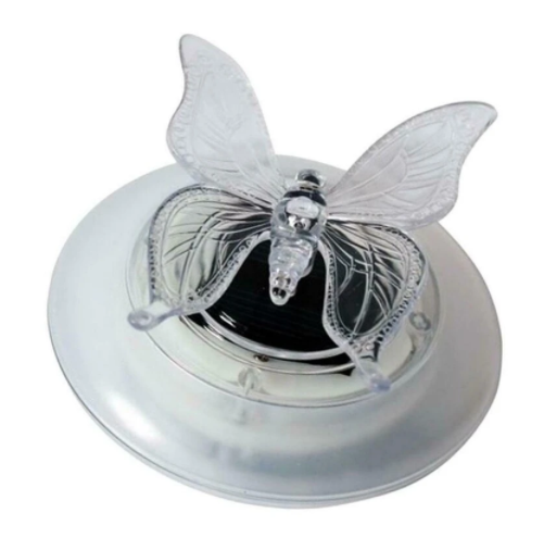 Solarbetriebene Teichdeko Schmetterling und Libelle – Farbwechselnde LED-Lichter für Garten und Teich