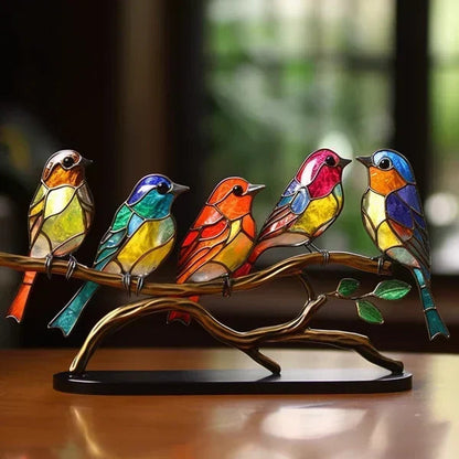 Exklusive Buntglas-Vogelstatuen