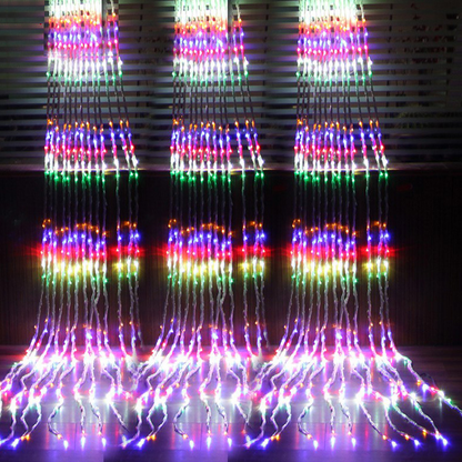 LED Lichtervorhang mit Farbwechsel – Dekorative Lichterkette für Fenster, Wände und Partys