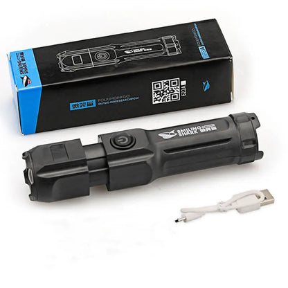 Leistungsstarke Led-Taschenlampe Mit Zoom Wiederaufladbare USB Campinglampe