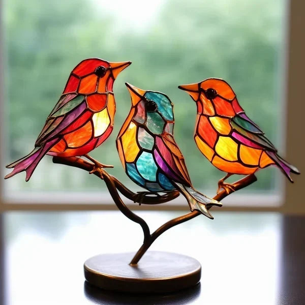 Exklusive Buntglas-Vogelstatuen