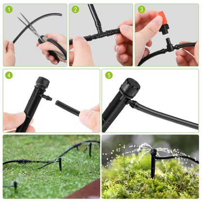 Automatisches Bewässerungssystem Set – Tropfbewässerung für Gartenpflanzen