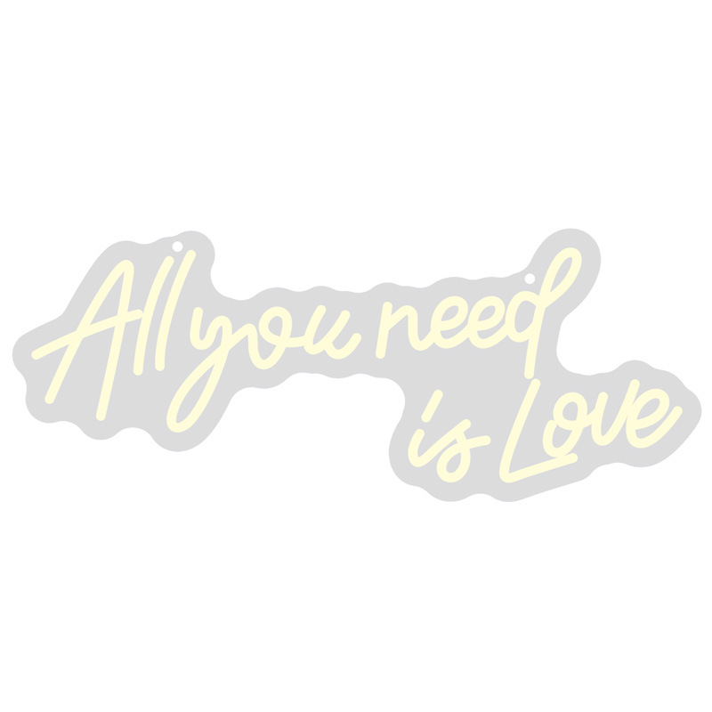 Neon Schriftzug 'All You Need is Love' – Dekorative LED Wandbeleuchtung für Innenbereich