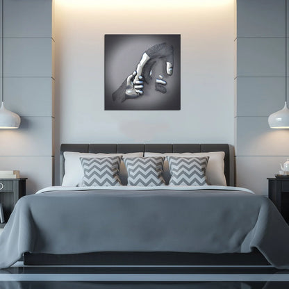 Liebes-Canvas mit Eleganter Metallfigur in Modernem Design