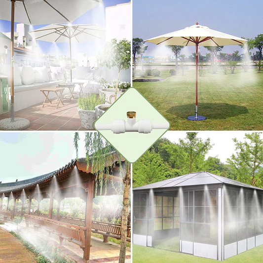 Misting System für Terrasse und Garten – Kühlendes Sprühset für Sonnenschirm und Pavillon