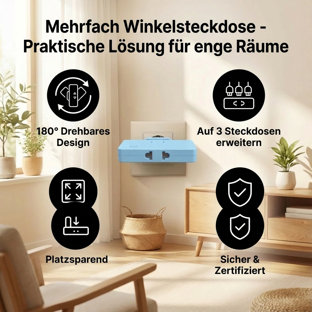 Mehrfach Winkelsteckdose - Praktische Lösung für enge Räume
