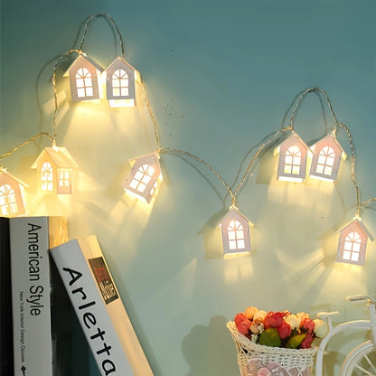 LED Lichterkette mit Mini-Häusern – Dekorative Weihnachtsbeleuchtung für Innenbereich