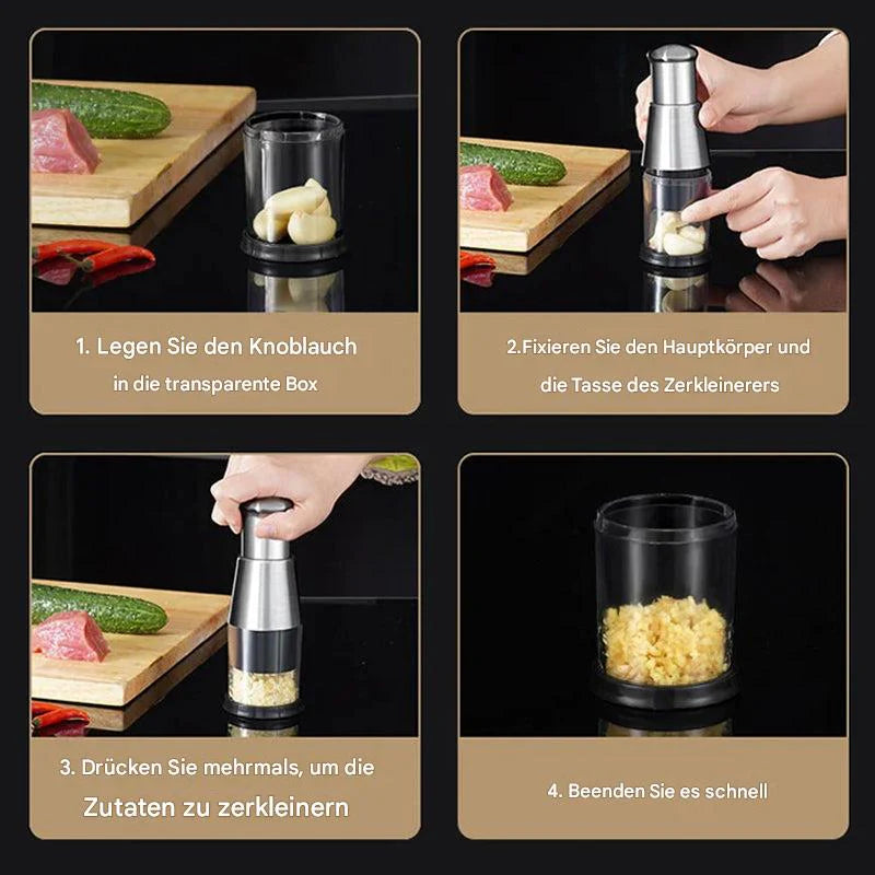 Multifunktionaler Knoblauch- Und Gemüsehacker – Edelstahl Zerkleinerer Für Schnelles Schneiden