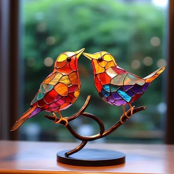 Exklusive Buntglas-Vogelstatuen