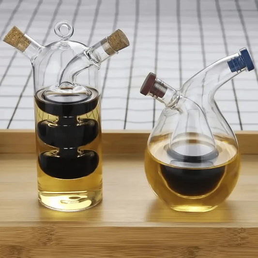 Öl- & Essigspender – Doppelte Glasflasche für stilvolles Servieren & Aufbewahren