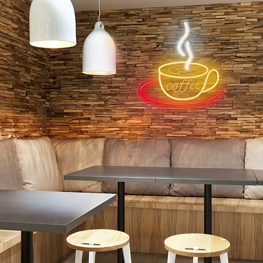 LED-Neon Kaffeetassen-Wandlicht