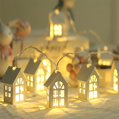 LED Lichterkette mit Mini-Häusern – Dekorative Weihnachtsbeleuchtung für Innenbereich