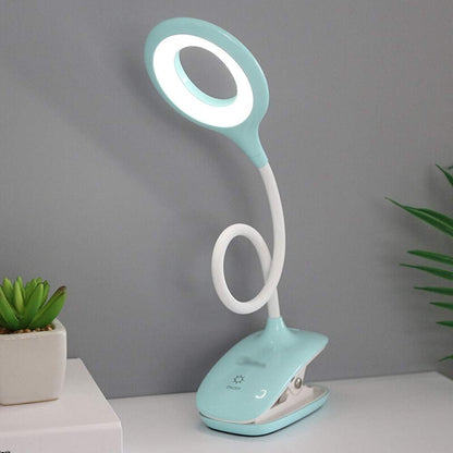 Wiederaufladbare LED Tischlampe mit Clip – Einstellbare Schreibtischleuchte für Homeoffice und Studium