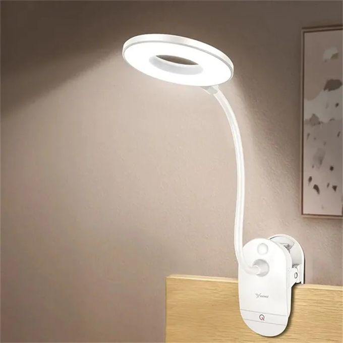 Wiederaufladbare LED Tischlampe mit Clip – Einstellbare Schreibtischleuchte für Homeoffice und Studium